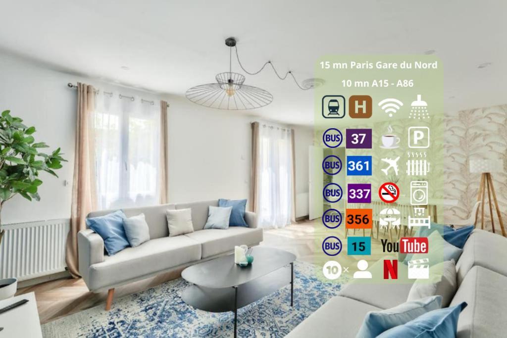 Parking Prive Gratuit - 15Mn Paris - Gare A Pied En 5Mn - Tout Equipee - Terrasse - Jardin - Stade De France - Casino D'Enghien - Hippodrome, Universite 에피네쉬르세느강 외부 사진
