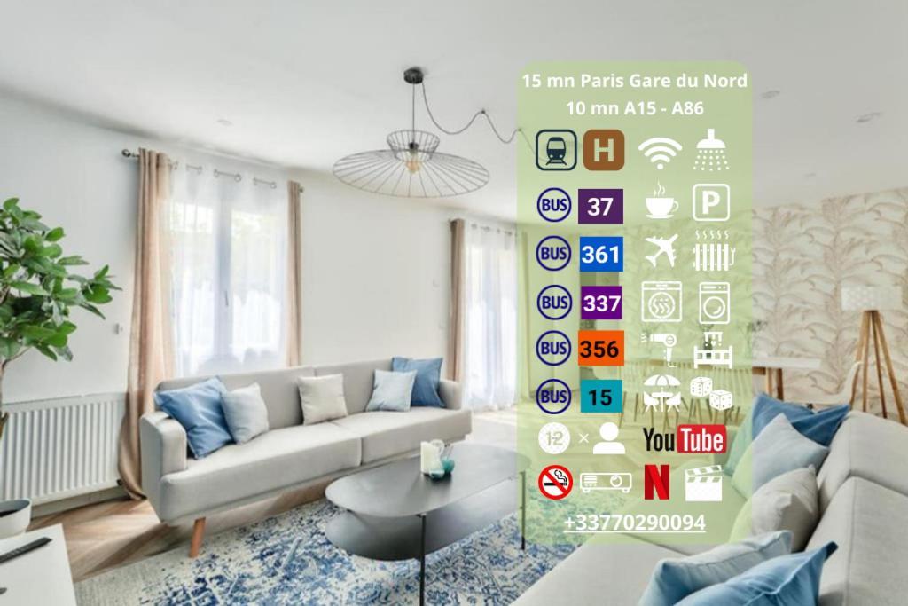 Parking Prive Gratuit - 15Mn Paris - Gare A Pied En 5Mn - Tout Equipee - Terrasse - Jardin - Stade De France - Casino D'Enghien - Hippodrome, Universite 에피네쉬르세느강 외부 사진